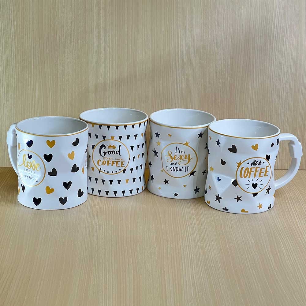 أكواب قهوة سيراميك بتصاميم مرحة | Ceramic Coffee Mugs with Fun Quotes