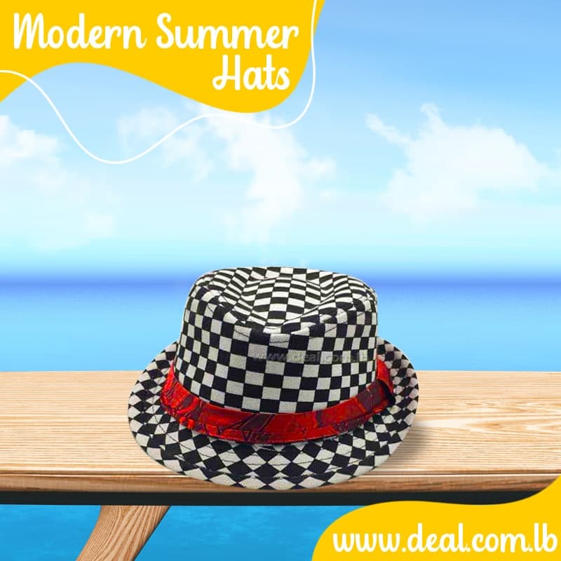 Checkered+Fedora+With+Red+Band+Unisex