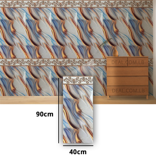 Classic Color Marble Design Wall Sticker Foam Self Adhesive For Wall Decor (40X90cm)