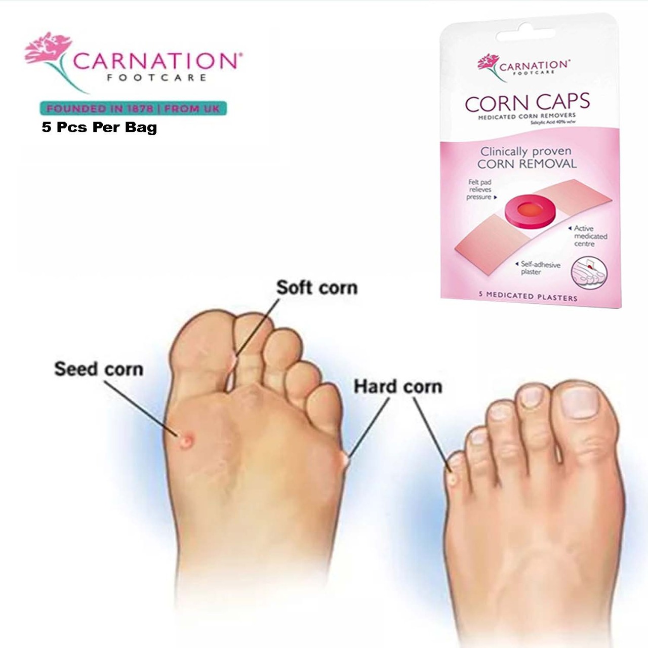 Corn Caps Salicylic Acid 5 Medicated Plasters