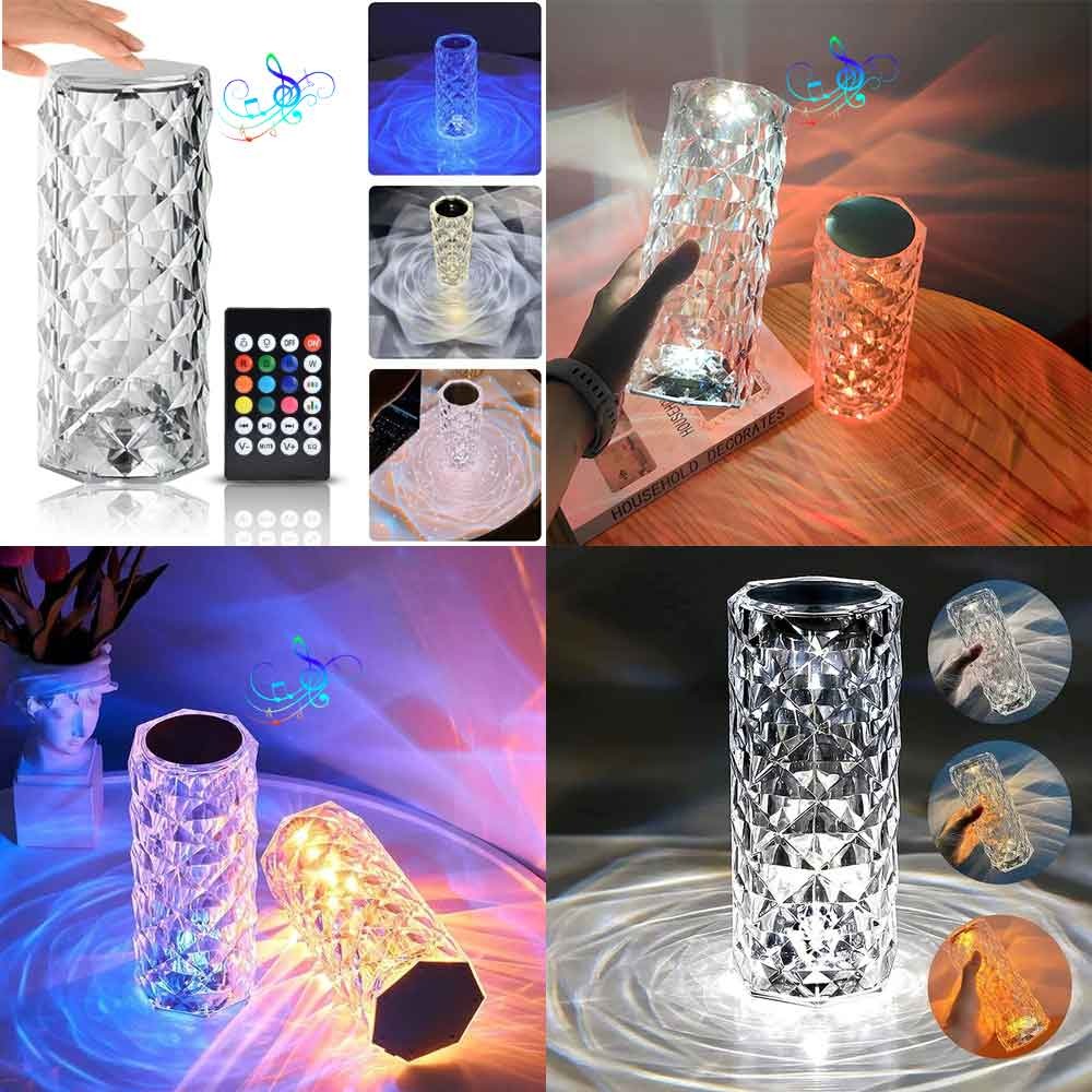 Crystal Touch LED Music Lamp – Rechargeable USB Gatsby Light with Bluetooth Speaker and Remote Control