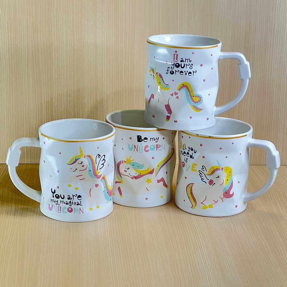 Cute Unicorn Ceramic Mug –1 Colorful Love-Themed Cups with Magical Prints – Microwave & Dishwasher Safe