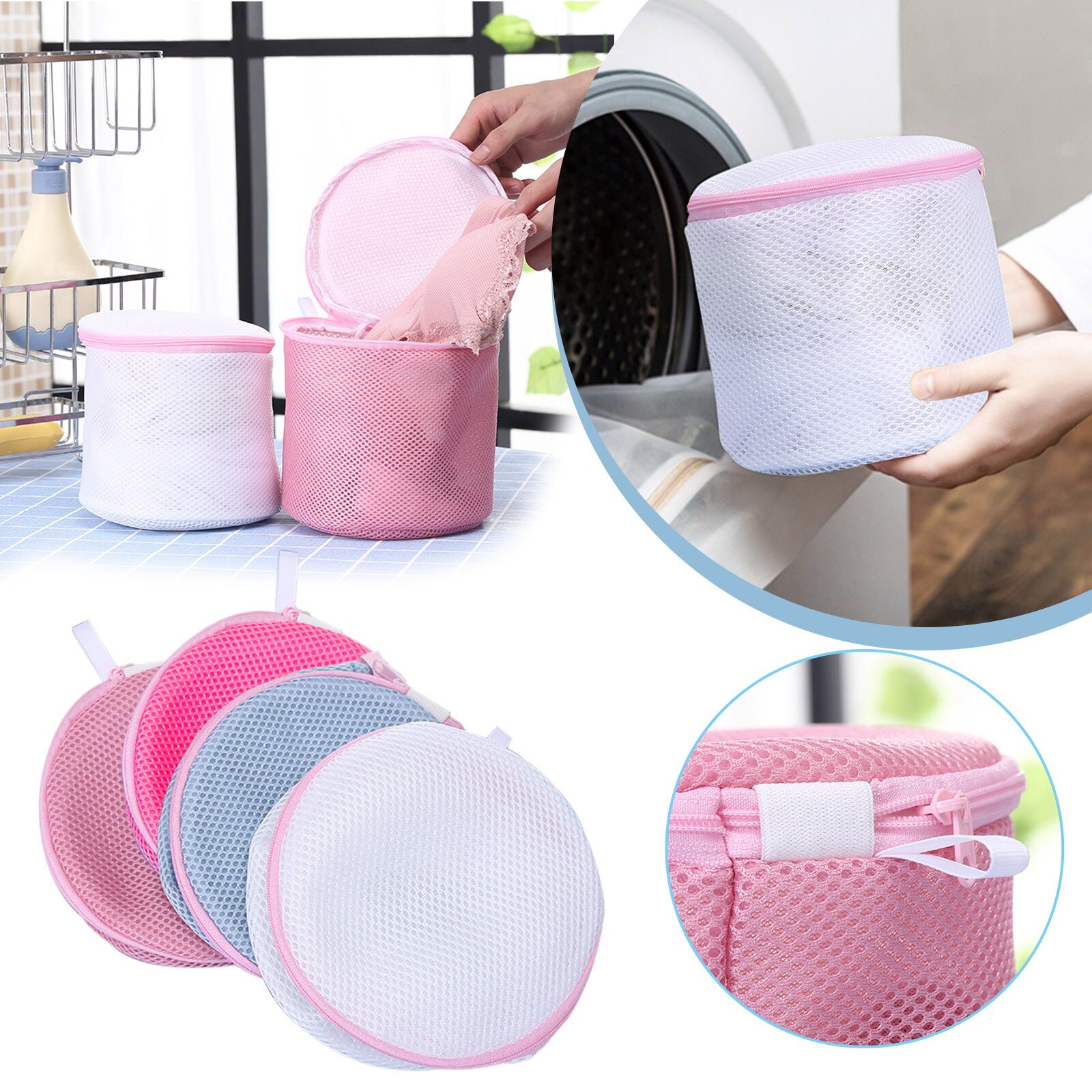 DEKELIN Circular Double Layer Clothes Washing Bag