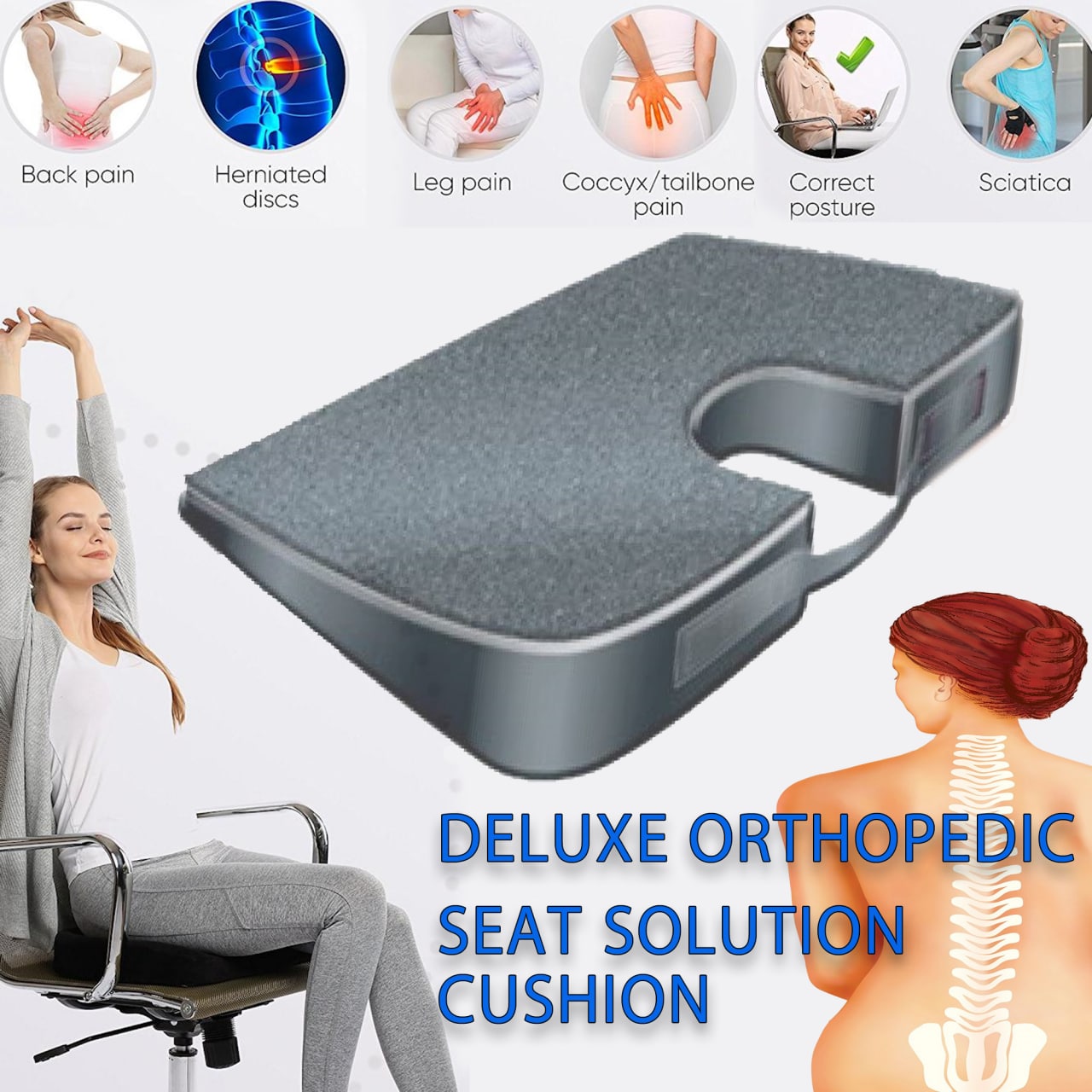 DELUXE ORTHOPEDIC SEAT SOLUTION CUSHION