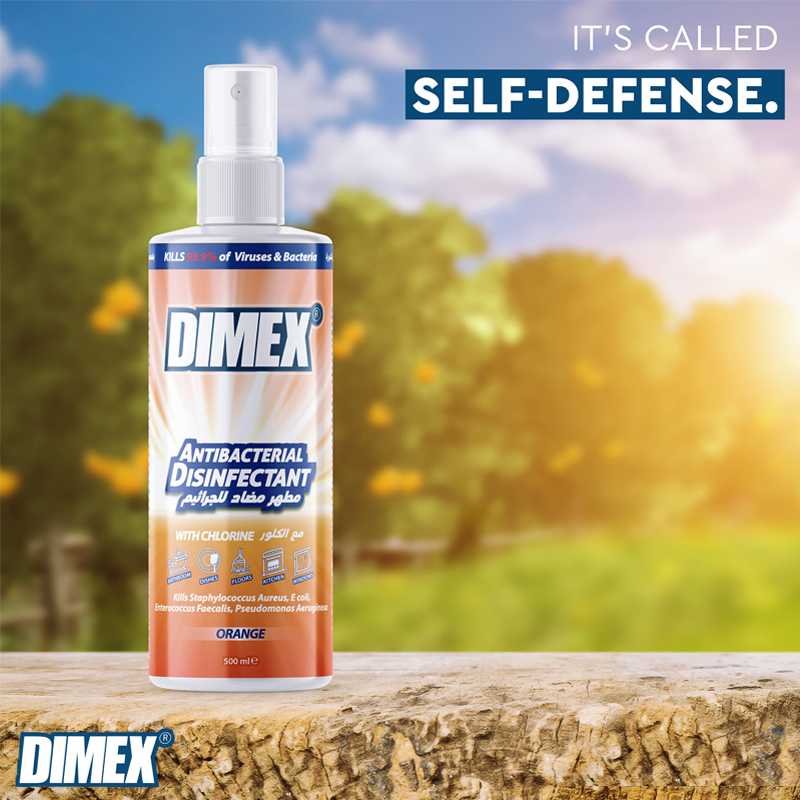 Dimex 500ml Orange Antibacterial Disinfectant with chlorine