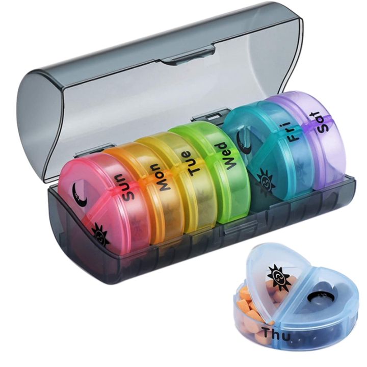 Daily Pill Organizer,weekly Am-pm Pill Box,7 Day Pill Boxes