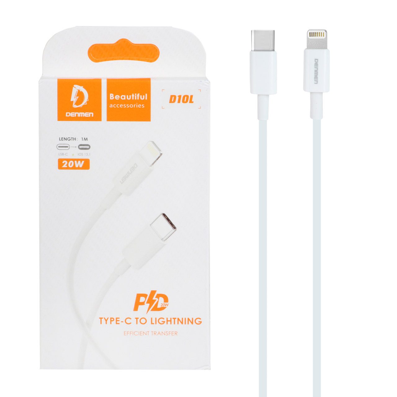 Denmen D10c 1 Meter USB C to Lightning Fast Charging Cable for iPhone 20w PD Fast Charging Type C Cable Data Cable for Macbook USB Cord