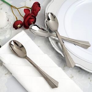 Disposable Silver Cutlery plastic Spoon 20 pcs