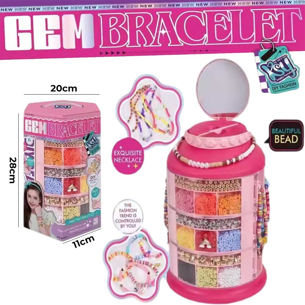 طقم خرز DIY مع برج تخزين | DIY Beads Set with Organizer Tower