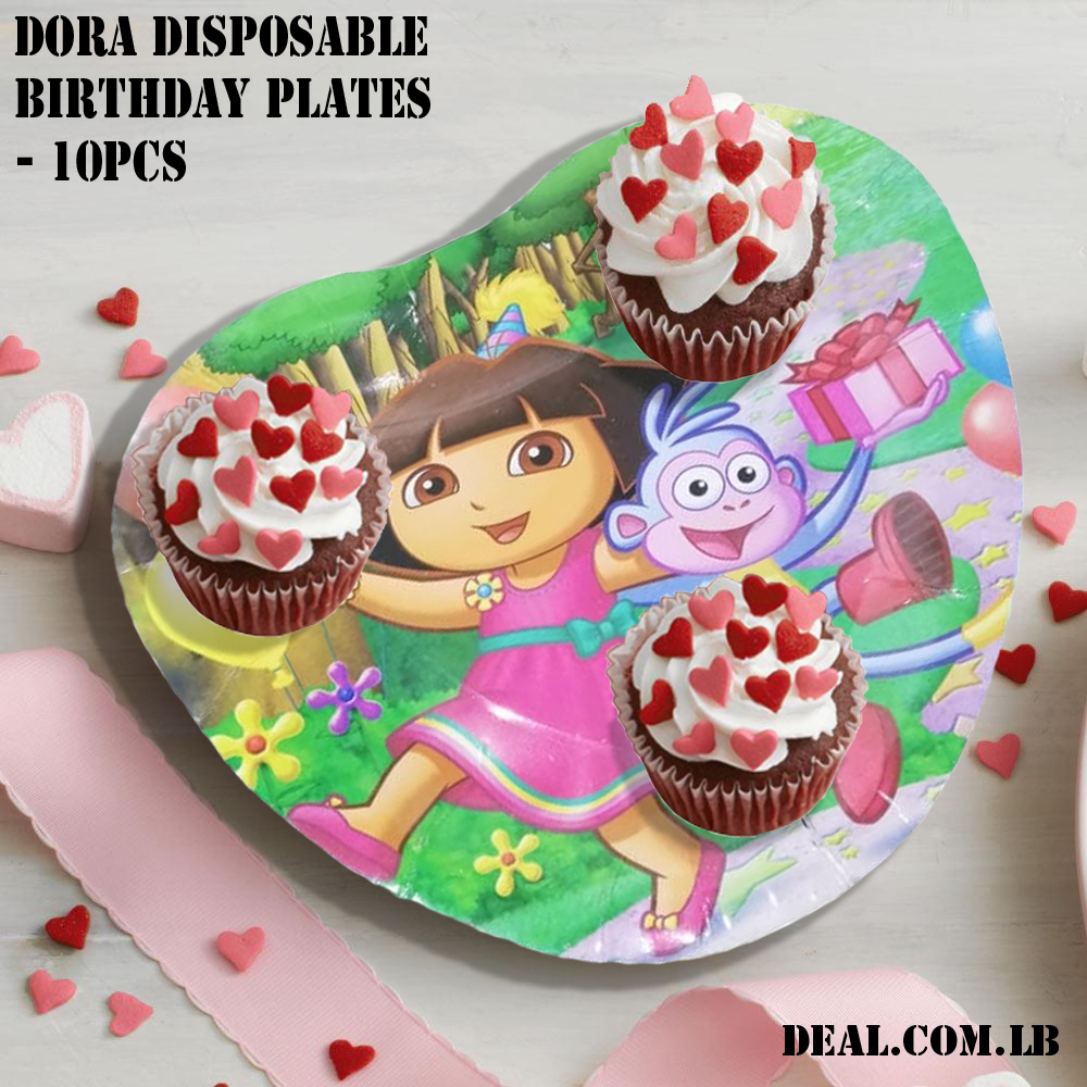 Dora+Kids+Birthday+Party+Disposable+Paper+Plates