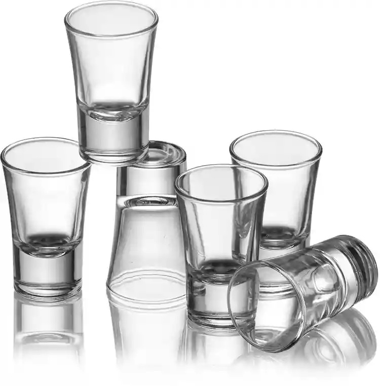 Drink Glass Lead Free 35ml Transparent Glass Thick Base Set of 6