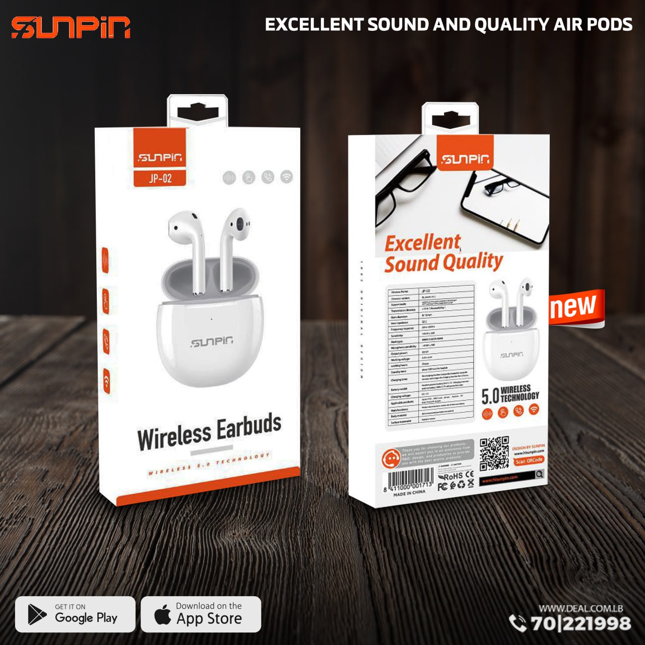 Sunpin Wireless Earbuds jp-02