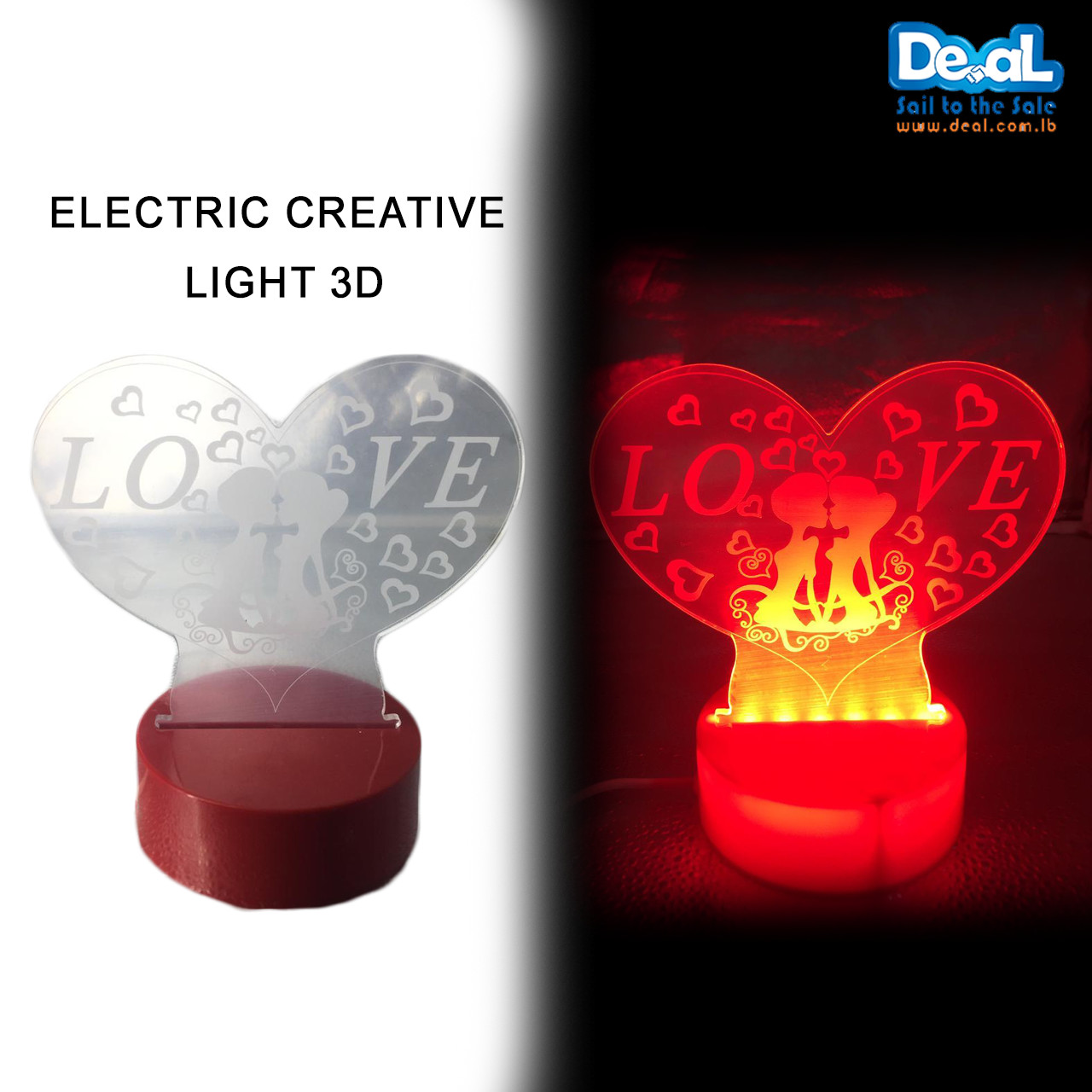 Electric Creative Light 3D Heart and Love