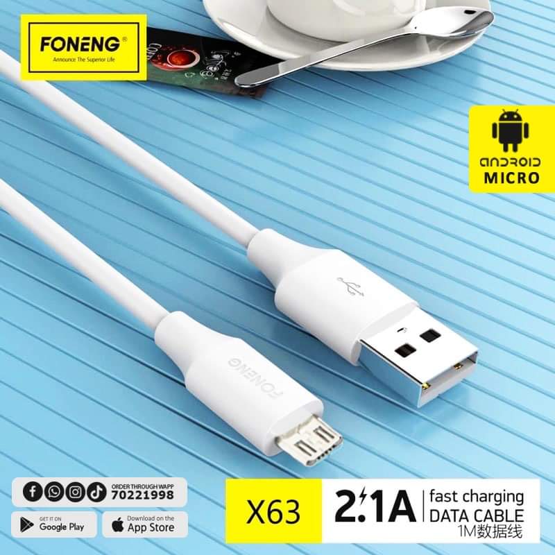 FONENG FAST CHARGING DATA CABLE 2.1A FOR MICRO