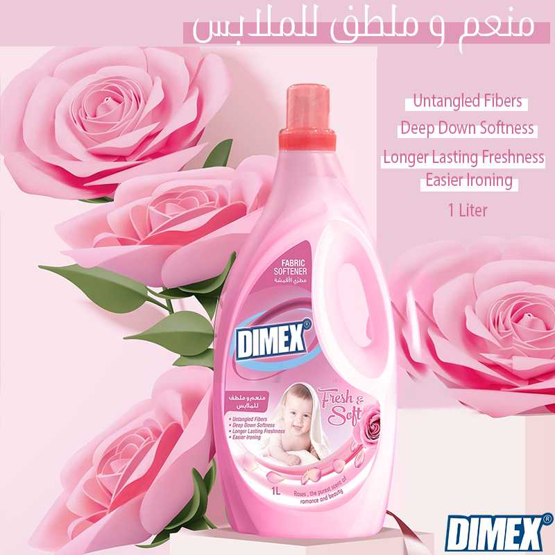 Fabric Softener Dimex 1 Liter Roses Fresh And Soft