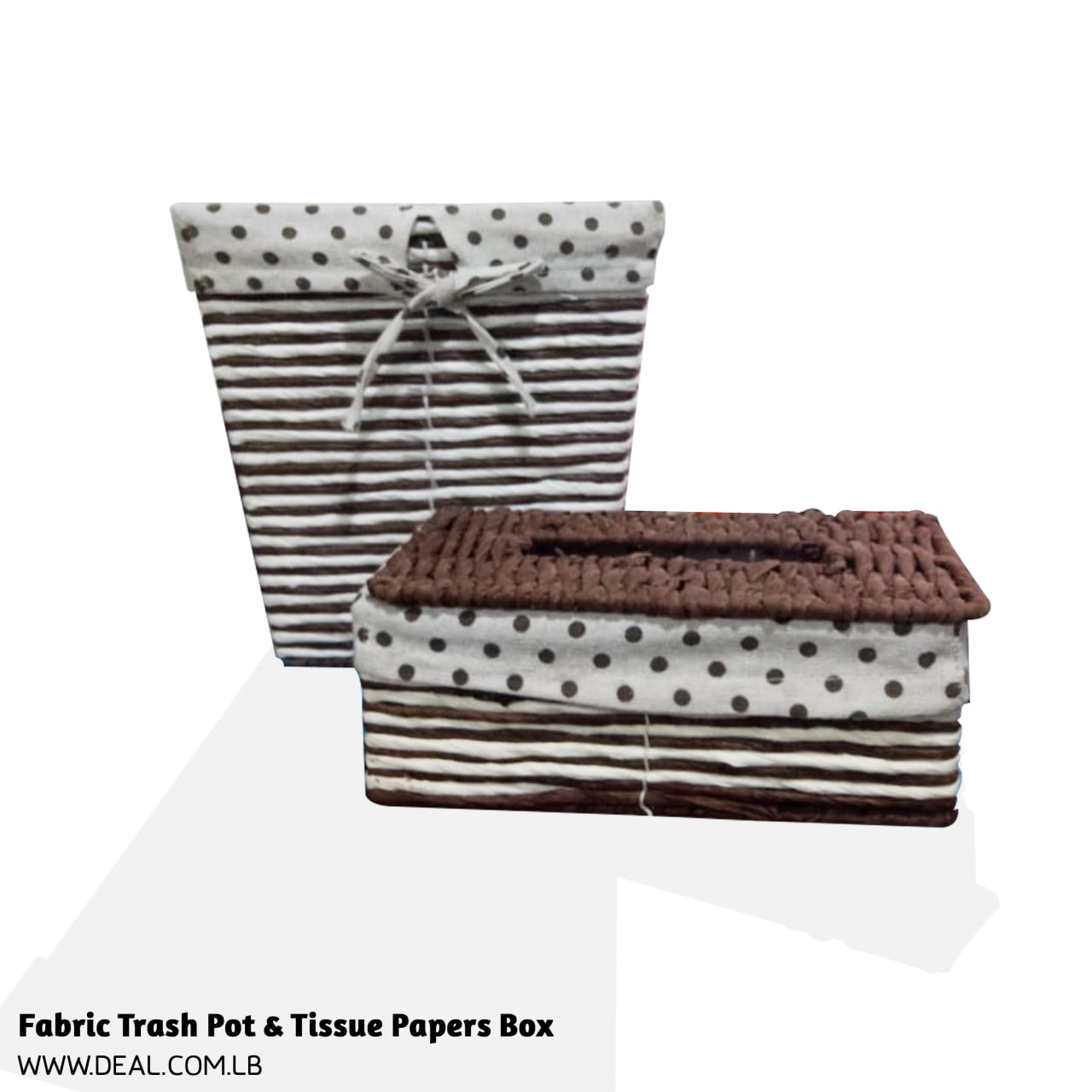 Fabric Trash Pot & Tissue Papers Box