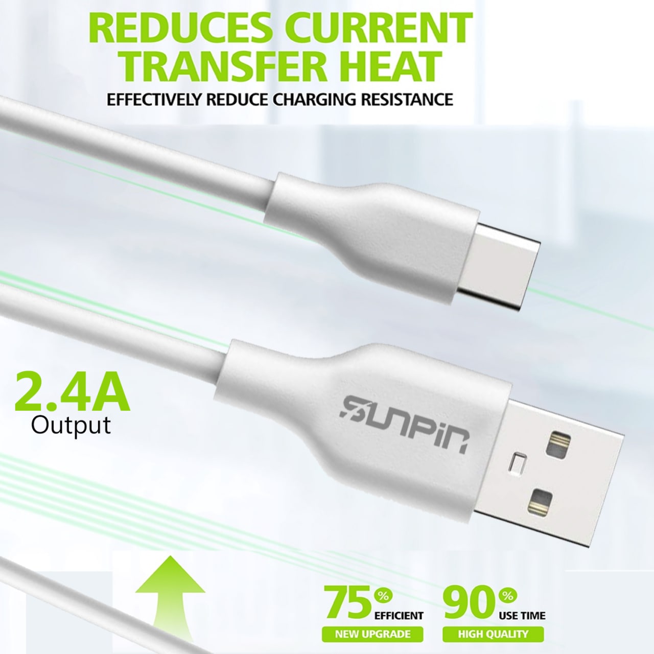 Fast Type -C Usb Cable SUNPIN U-02 2.4A Output