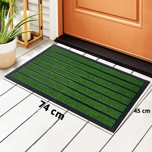 Grass Carpet With Anti Slip and Water Absorbing Rubber Door Mat