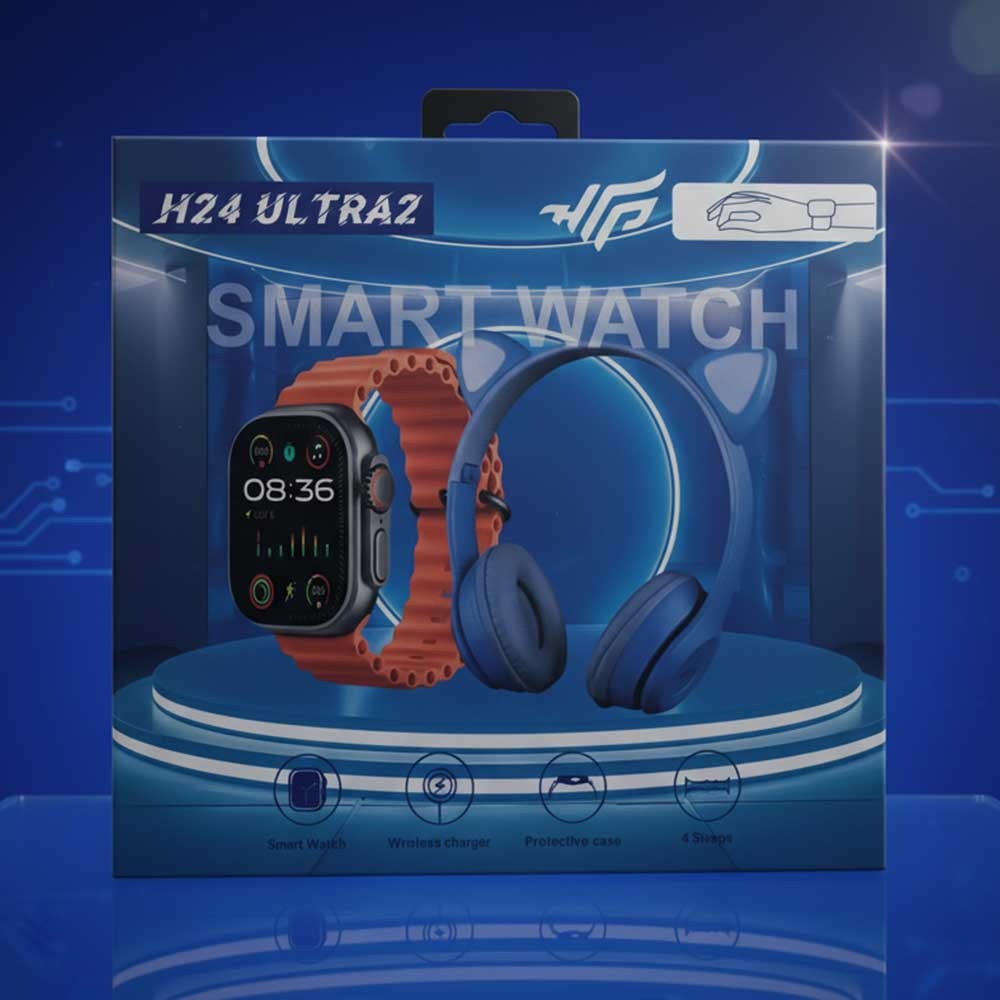 H24 Ultra2 Wireless Headphones & Smartwatch