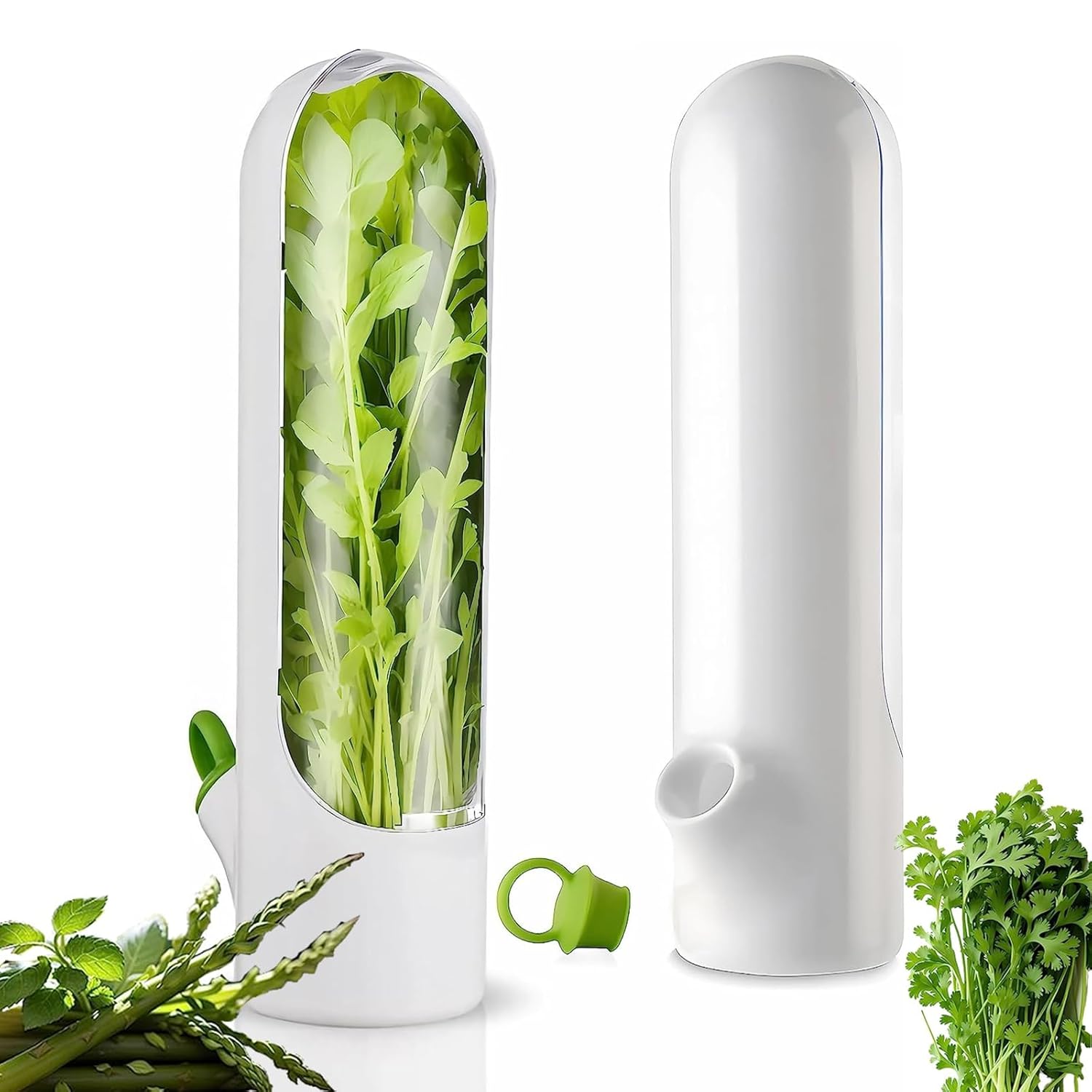 Herb Saver Storage Container Fresh Herb Keeper Vanilla Vegetables Fresh Preservation Bottle For Refrigerator Kitchen