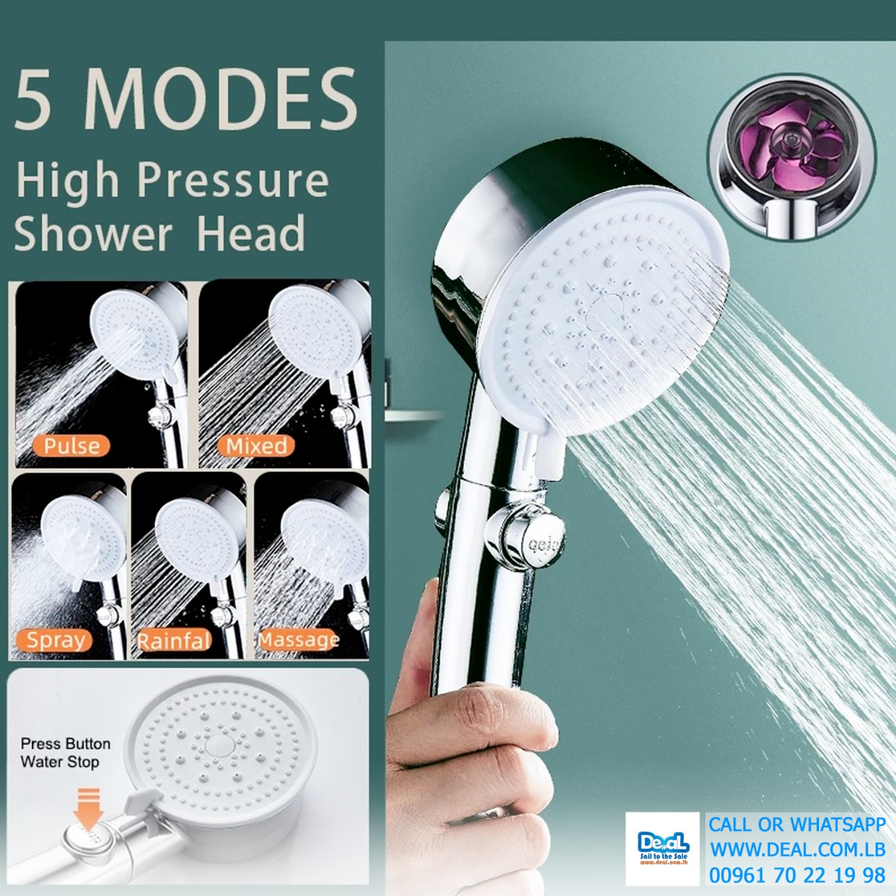 High+Pressure+Fan+Shower+Head