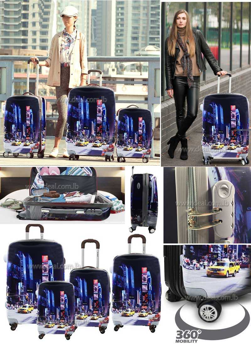 High quality design set 4pcs baggage Suitcases luggage trolley with