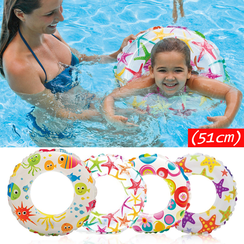 INTEX 59241 Lively Print Swim Rings, Ages 6t o 10   24in