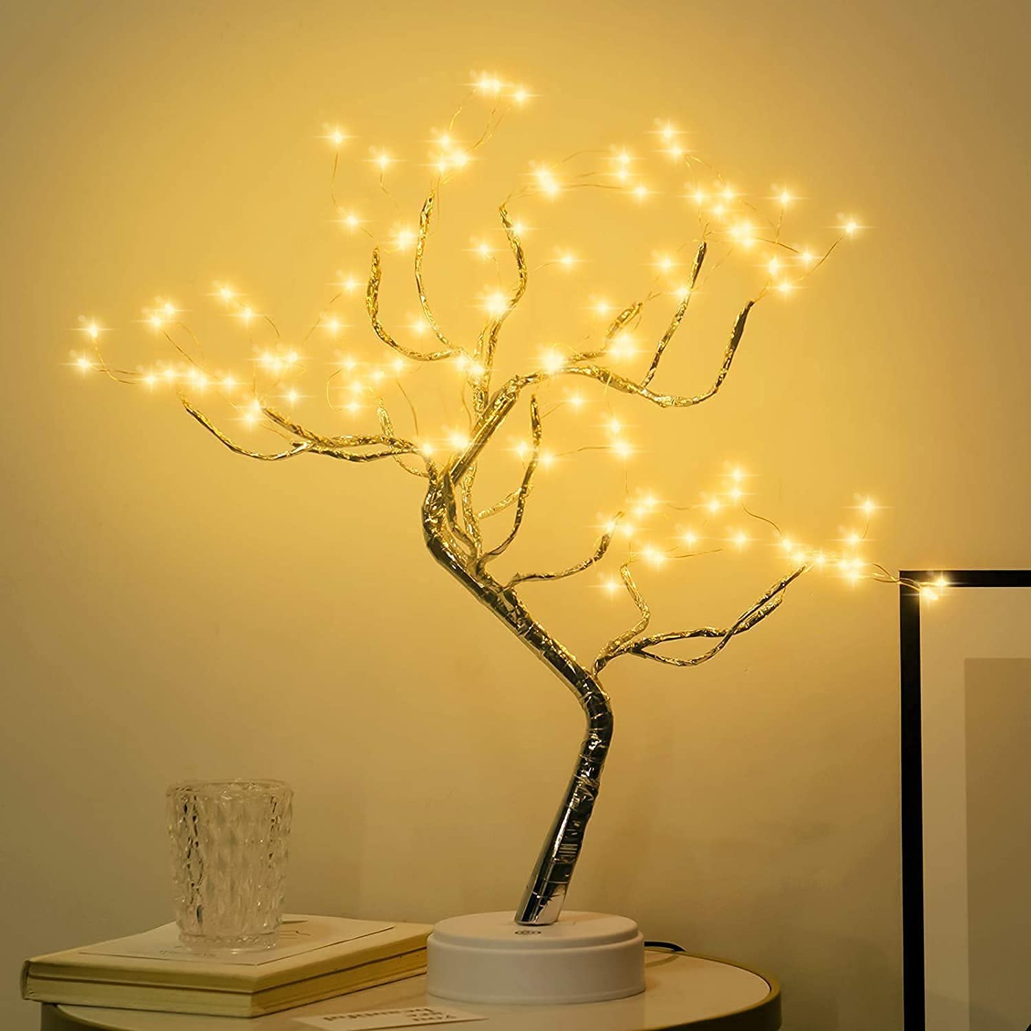 LED Tree Lights Warm Gold USB Bonsai Tree Light Adjustable Branches Battery Operated Decorative Tree Illuminated Small Tree Lights Indoor Decoration