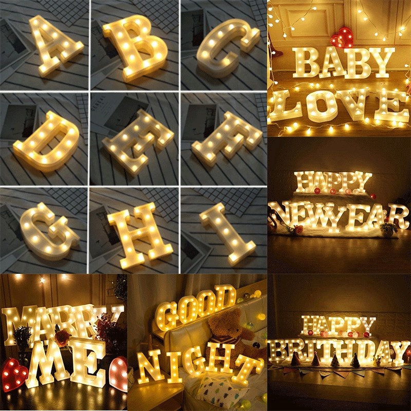 Letters Lights LED Light Up White Warm Marquee Standing