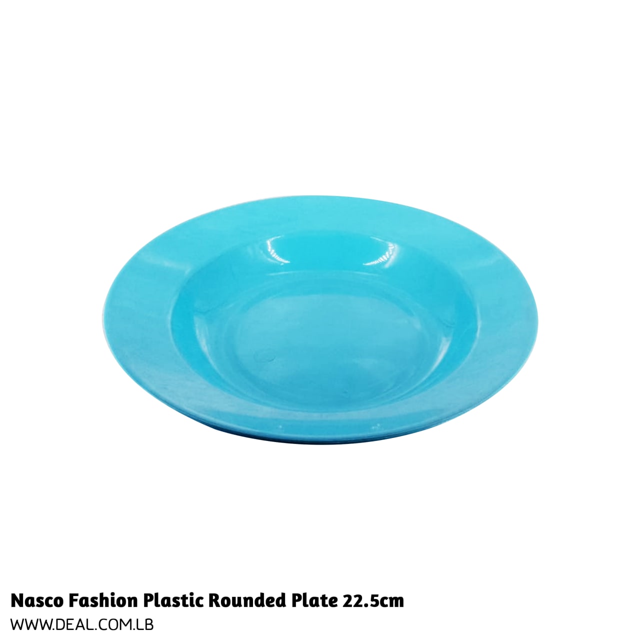 Light Blue Plastic Rounded Plate 22.5cm