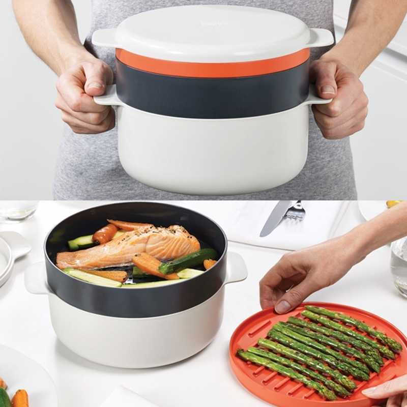 M Cuisine Stackable Cooking Set Lets You Microwave Multiple Dishes In