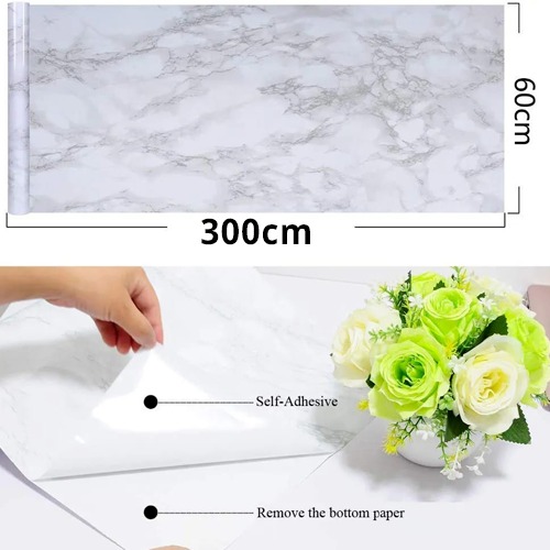 Marble Design Adhesive Tape Wall Foam Roll (3M X 60cm)