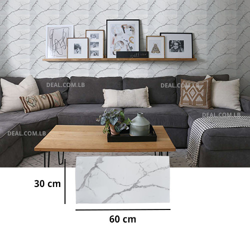 Marble Design Wall Sticker Self Adhesive For Wall Decor (30X60cm)