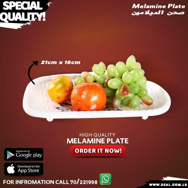 Melamine+Plastic+Plate+Serving+Fruit+Small+Size
