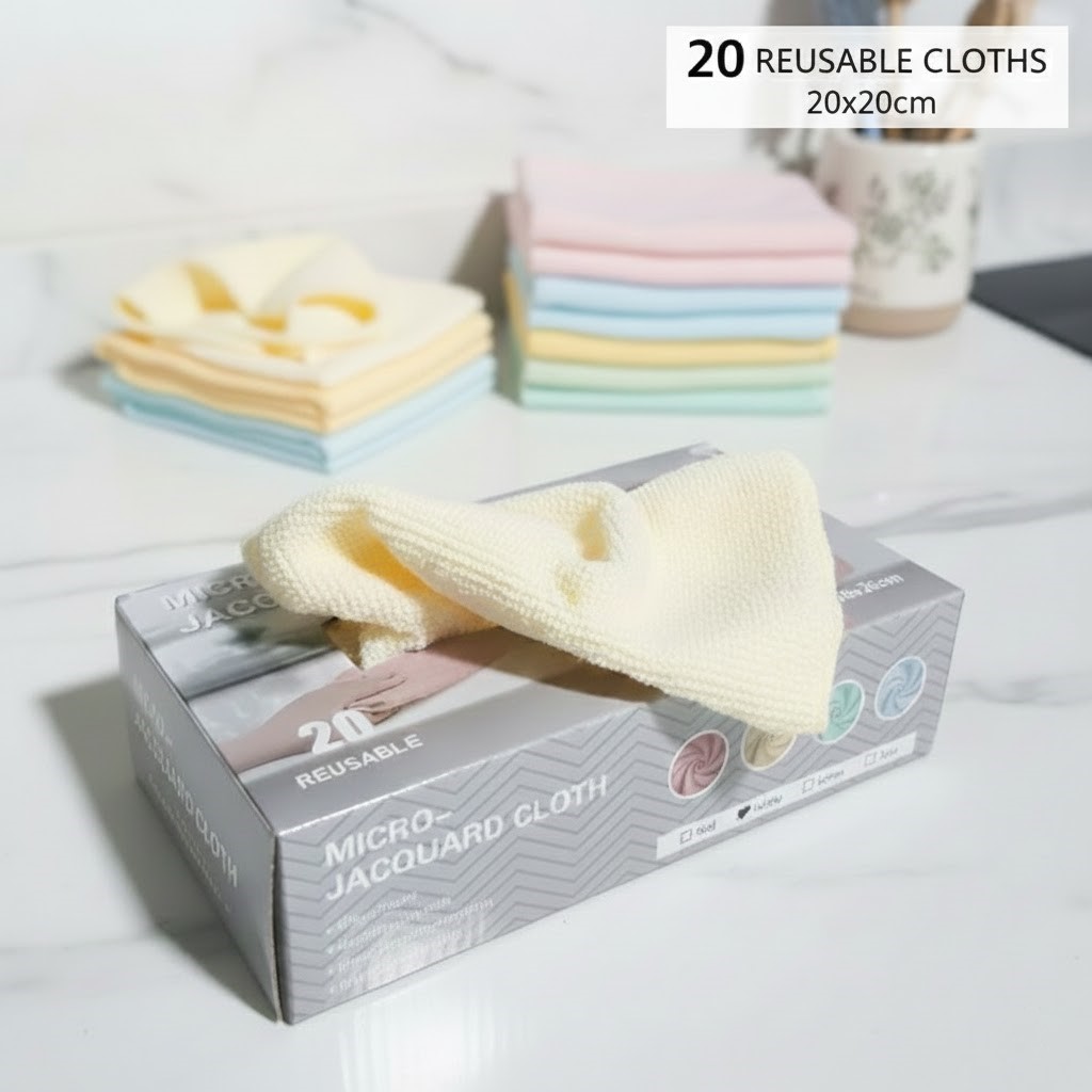 Micro Jacquard Cloth 20 Reusable 20x20cm