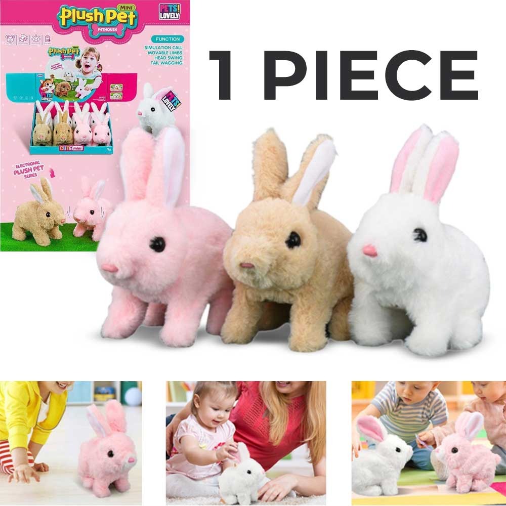 Mini Plush Pet Bunny – Electronic Walking Rabbit Toy (Assorted Colors)