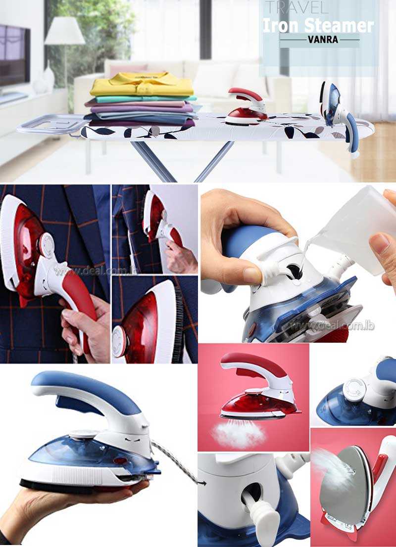 Mini Travel Iron Ultra-Portable Travel Steamer Iron Dry Iron 1000w with Rotatable Handle
