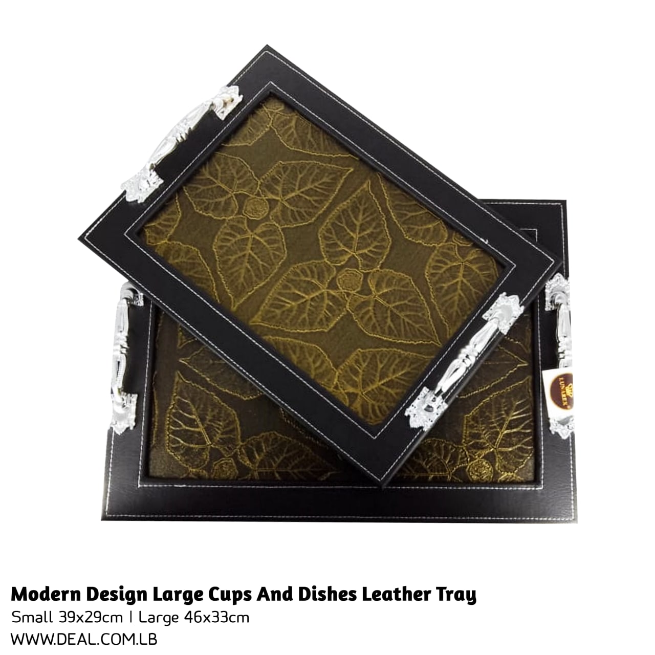 Modern Design Large Cups And Dishes Leather Tray