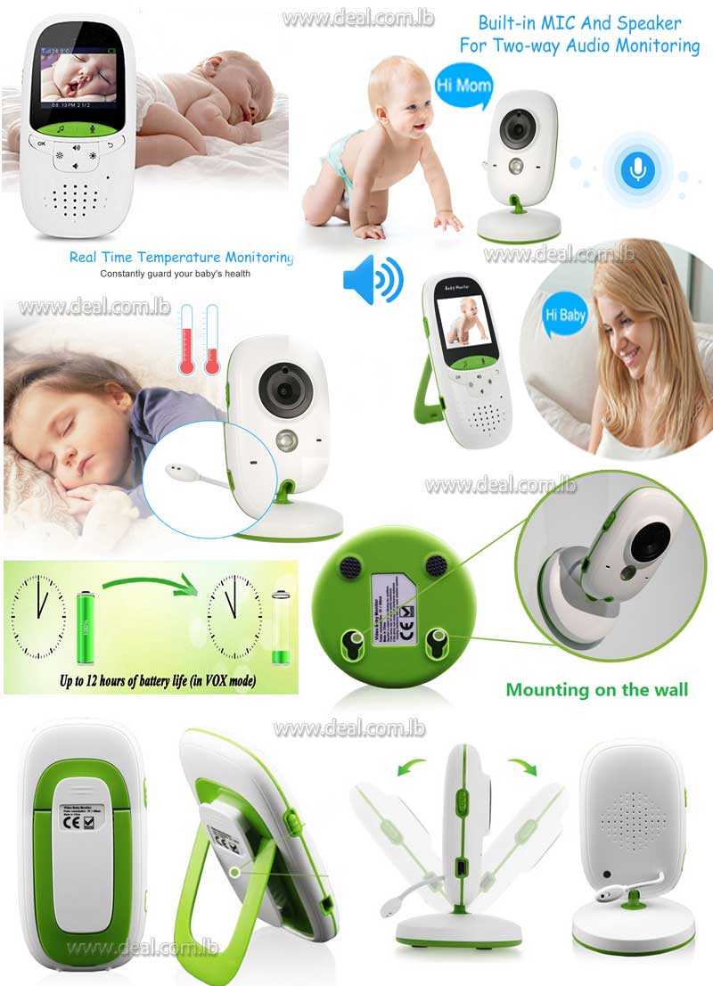 Monitor Crib baby phone Intercommunication 2.0 inch IR Night Vision
