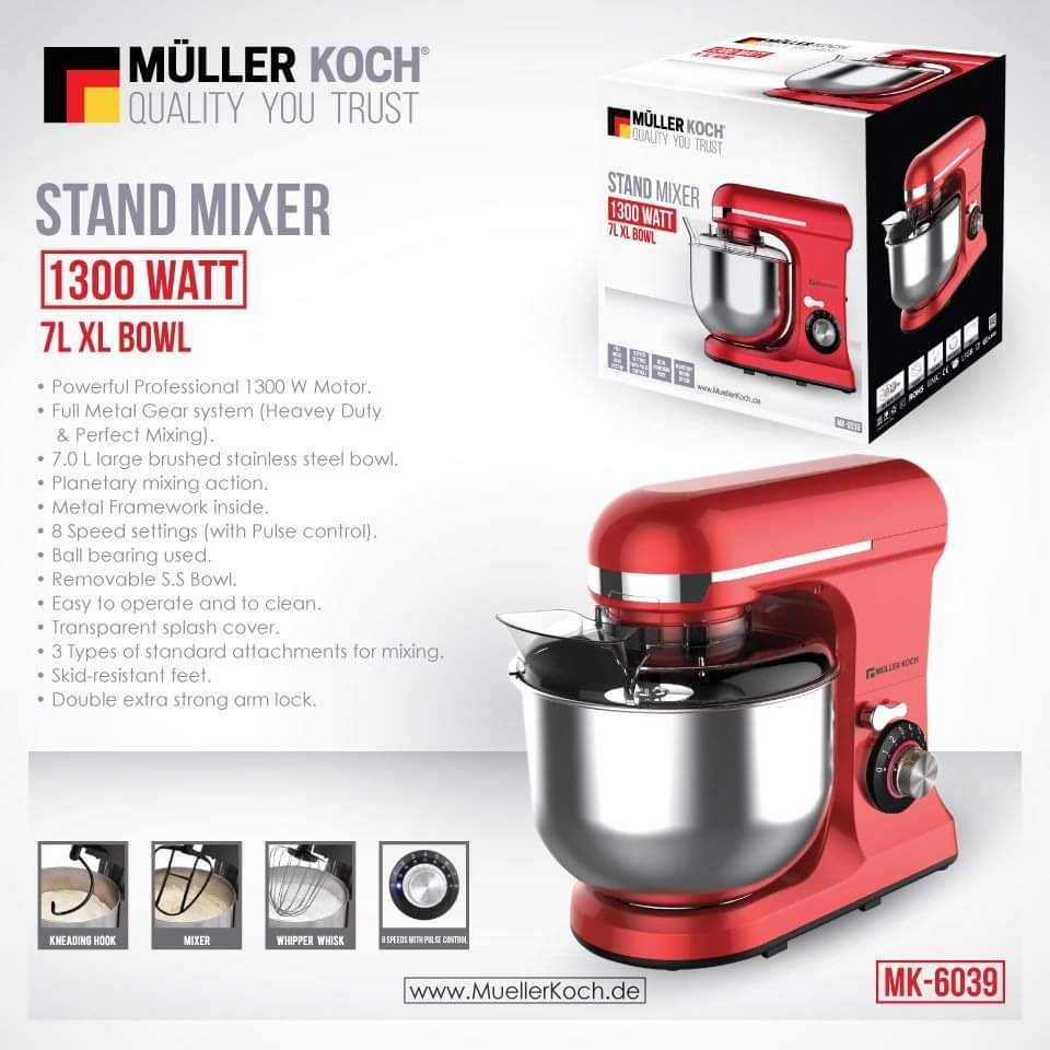 Muller+Koch+Stand+Mixer++7+LITER+1300+WATT