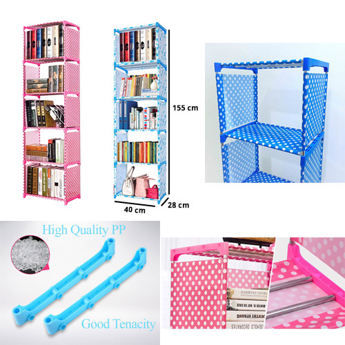 Multi-Function 5-Layer Simple Bookshelf Size 155*28*40cm