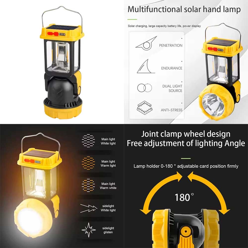 كشاف شمسي يدوي للكامبينغ | Solar LED Camping Hand Lamp