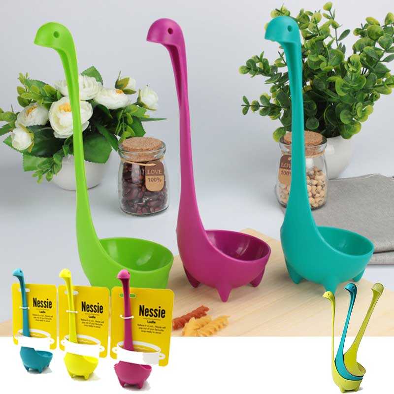 Plastic Soup Cute Cartoon Spoon Nessie Ladle Large Soup Spoon Long