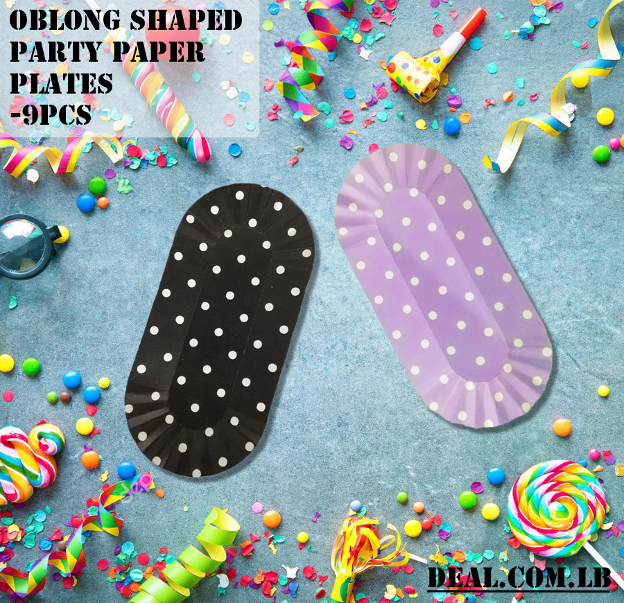 Oblong+Polka+Dot+Party+Paper+Plates+9pcs