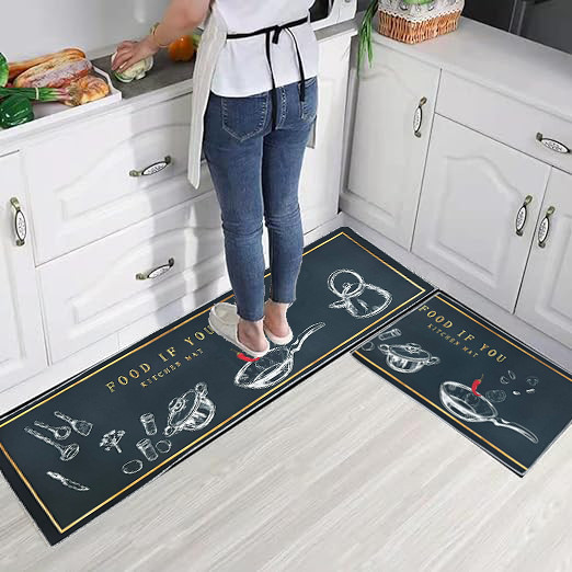 Pack Of 2 Kitchen Rug Mat  Anti-Slip Soft, Washable, Printed Designer for Floors Kitchen Room,Home