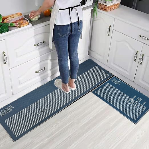Pack Of 2 Kitchen Rugs  Anti-Slip Soft, Washable, Printed Designer for Floor Kitchen Room,Home,