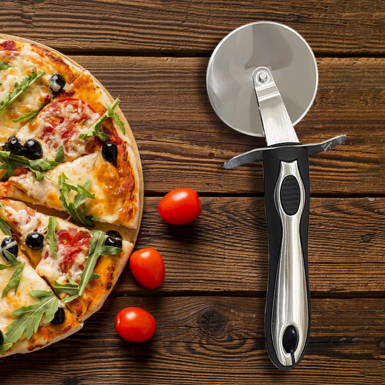 Pizza+Cutter+Wheel+Food+Safe+Stainless+Steel+Pizza+Slicer%2C+Very+Sharp+Pizza+Knife+Pizza+Cutters+with+Non+Slip+Handle+Easy+to+Clean