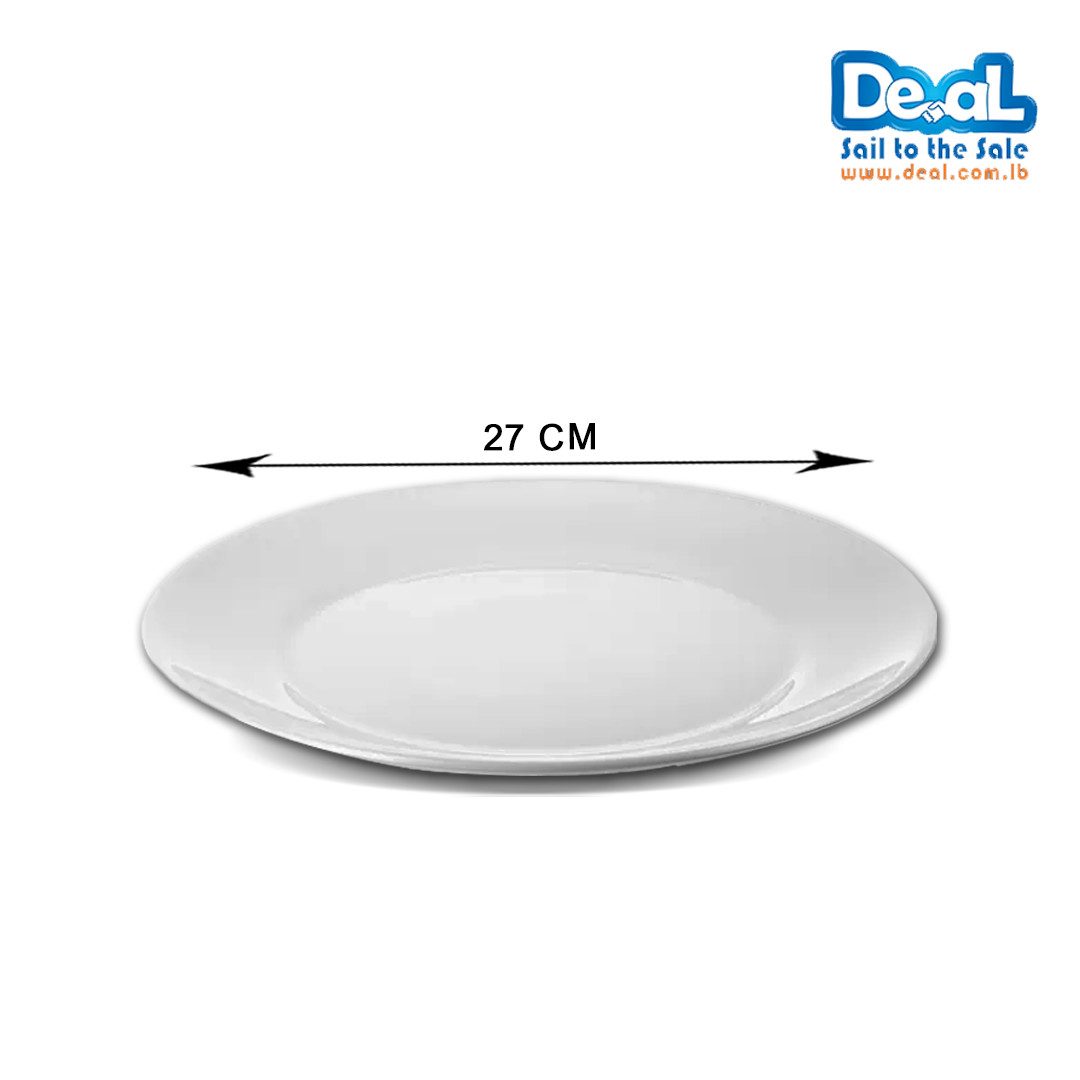 Plain Round Ceramic Glass Serving Plate 27cm