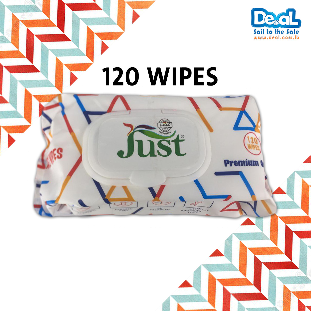 Premium Quality Just Wet Wipes 120 wipes