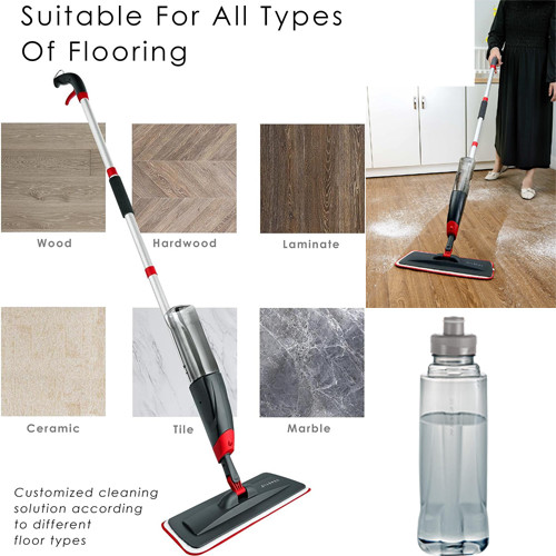 Premium Spray Mop for Floor Cleaning with Washable Pad and Refillable Sprayer